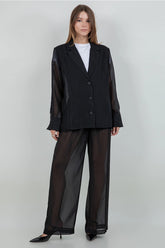 Lightweight Lurex Accent Woven Blazer Jacket